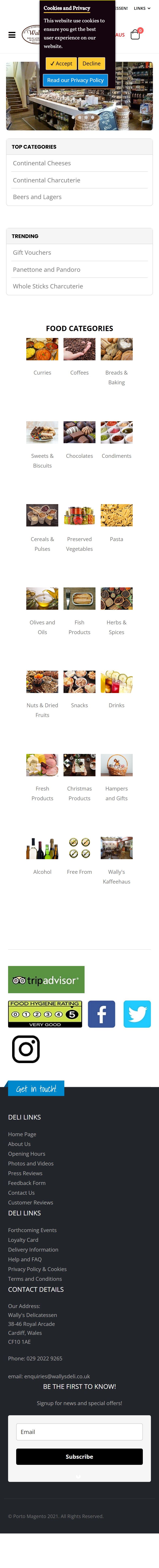 wallysdeli.co.uk today (mobile)